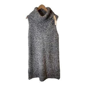 Long Tall Sally Wool Blend Tweedy Turtleneck Sleeveless Tunic Grey Multi Size M